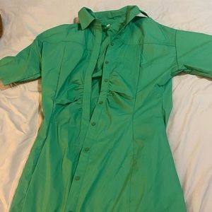 Green SHIEN Button Up Dress